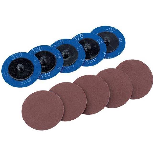 Draper 50mm Diameter Aluminium Oxide Sanding Disc 50mm 320g Pack of 10
