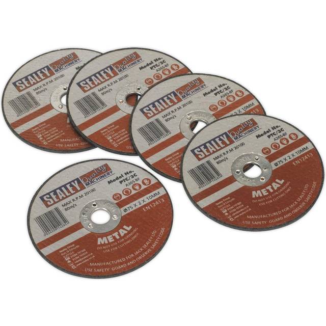 Sealey PTC/3C5 Cutting Disc Ø75 x 2mm 10mm Bore Pack of 5