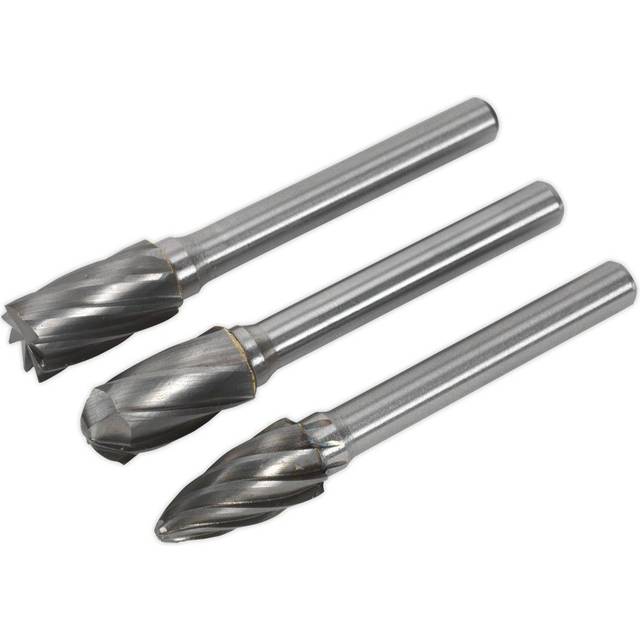 Sealey Tungsten Carbide Rotary Burr Set 3PC Ripper/Coarse
