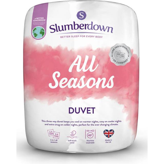 Slumberdown All Seasons 15 Tog (4.5 Tog + 10.5 Tog) All year round Machine washable Duvet - White (King (220 x 220cm))