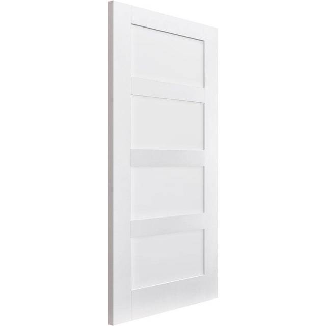 LPD Shaker 4 Panel - Solid Primed Internal Door (Size: 1981 x 686mm, Thickness: 35mm, Fire Door: No) White