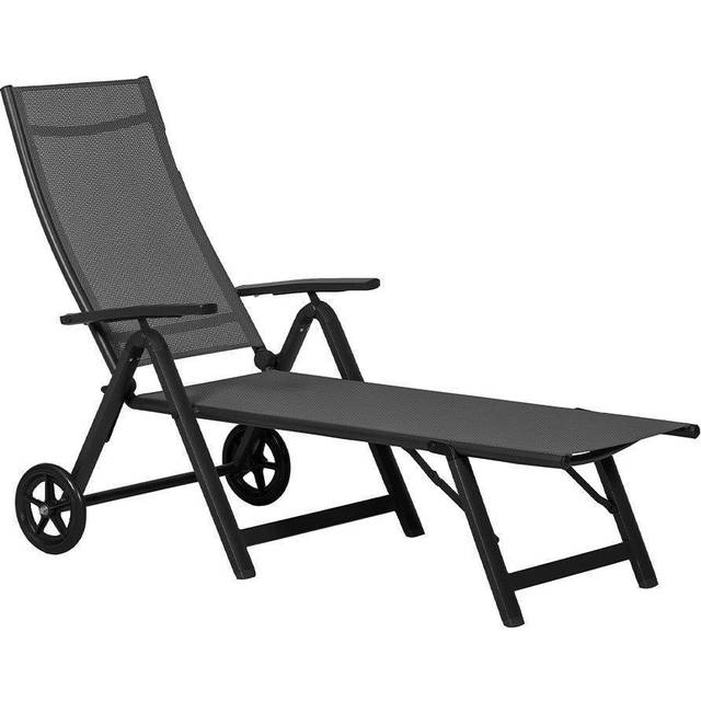 Sorrento Black Wheeled Sun Lounger