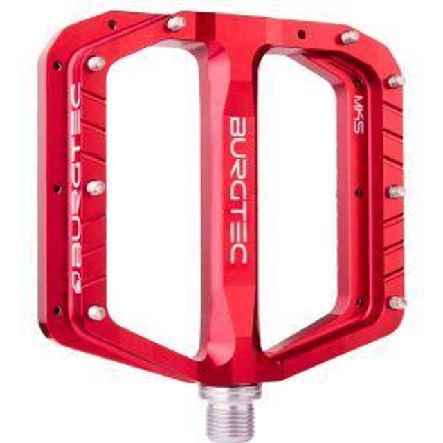 Burgtec Penthouse MK5 Flat Pedals Steel Race Red