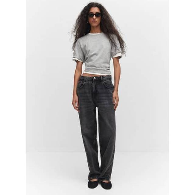 Washed Black Slouchy Straight Jeans (6)