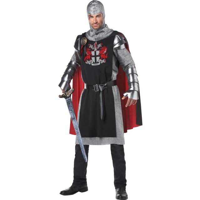 Medieval Knight Men's Costume - Black&#47;Red&#47;Gray (L/XL)