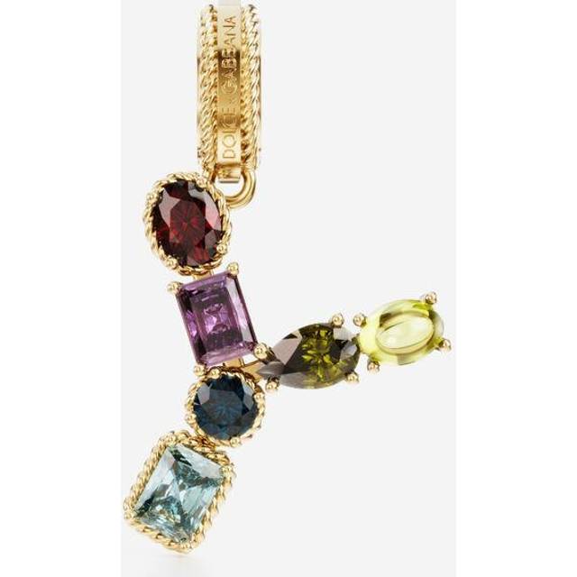 Dolce & Gabbana Charm Y Lettering 18-carat Yellow Gold And Multicolored Gems - Woman Charms Gold Onesize