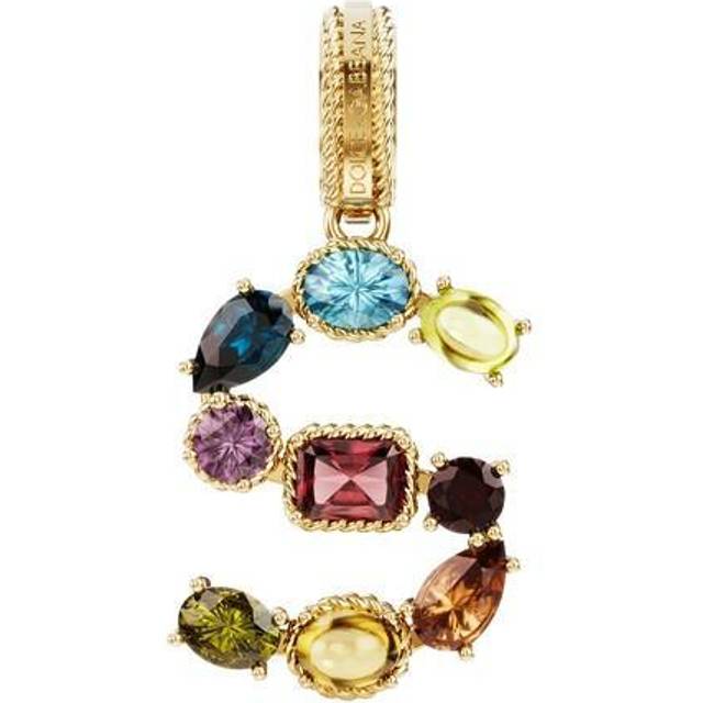 Dolce & Gabbana Charm S Lettering 18-carat Yellow Gold And Multicolored Gems - Woman Charms Gold Onesize