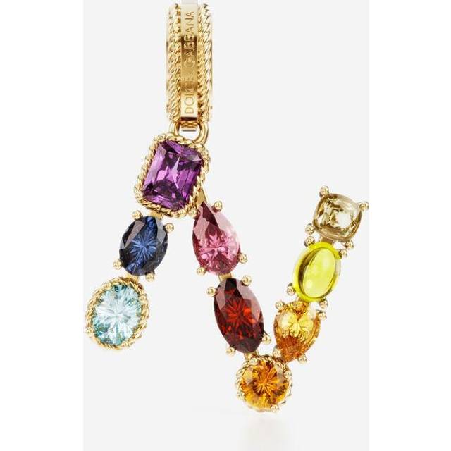 Dolce & Gabbana Charm N Lettering 18-carat Yellow Gold And Multicolored Gems - Woman Charms Gold Onesize