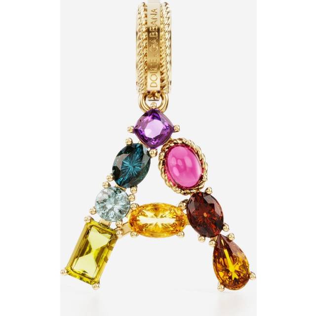 Dolce & Gabbana Charm A Lettering 18-carat Yellow Gold And Multicolored Gems - Woman Charms Gold Onesize