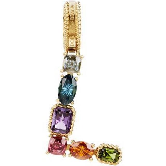 Dolce & Gabbana Charm L Lettering 18-carat Yellow Gold And Multicolored Gems - Woman Charms Gold Onesize