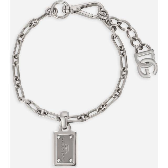 Dolce & Gabbana Bracelet With Logo Tag - Man Bijoux Silver Metal Onesize