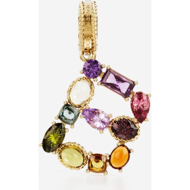 Dolce & Gabbana Charm B Lettering 18-carat Yellow Gold And Multicolored Gems - Woman Charms Gold Onesize