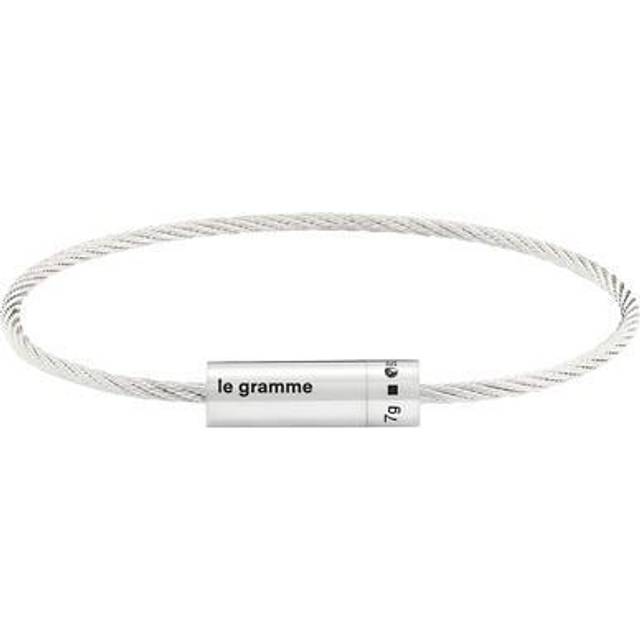 7g Polished Sterling Silver & Yellow Gold Cable Bracelet