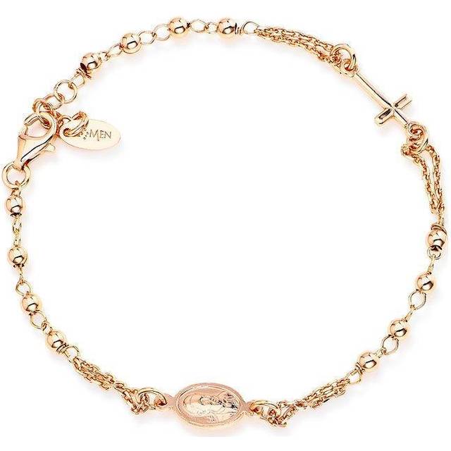 Woman Bracelet Amen Rosarium Bror3 Rose Gold Bracelet Rosary Steel