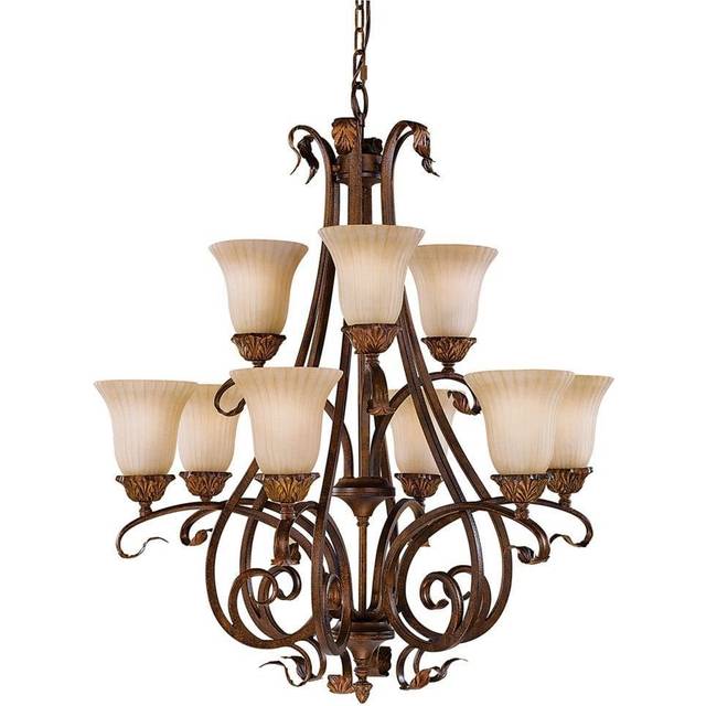 Elstead Lighting Sonoma Valley 9 Light Multi Arm Chandelier Aged Tortoise Shell