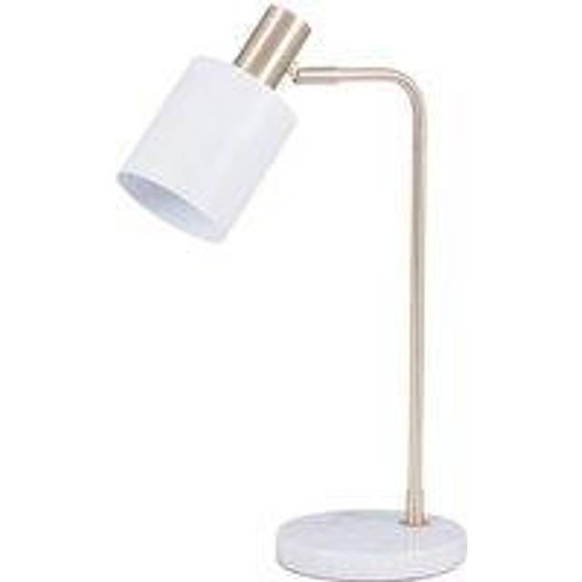 Marble Footed White and Gold Retro Table Lamp, White