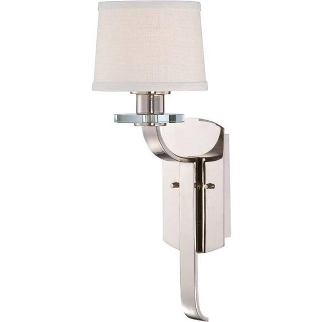 Elstead - Sutton Place - 1 Light Indoor Candle Wall Light Imperial Silver with Shade, E27