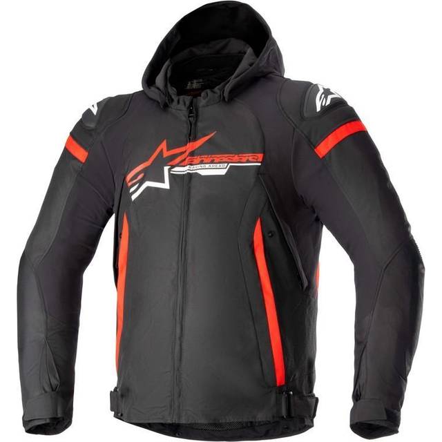 Alpinestars Zaca Waterproof MC-Jacka Svart-Ljusröd-Vit 4XL