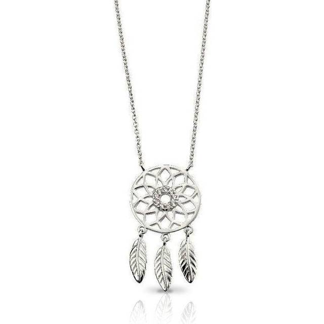 Beginnings Womens Dream Catcher Necklace - Silver
