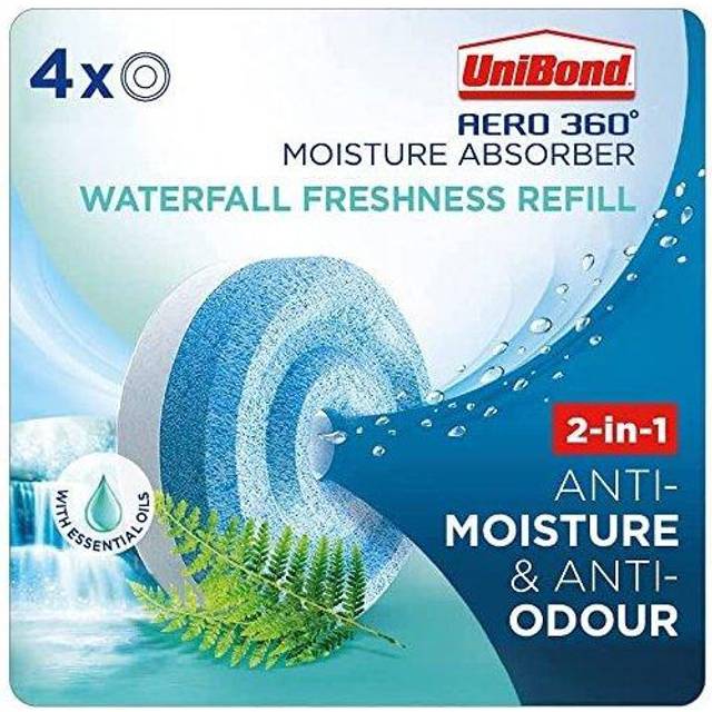 UniBond Aero 360 Moisture Absorber Waterfall Freshness Refill (Pack Of 4 Tabs)