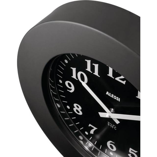 Alessi - Momento Wall Clock - schwarz/epoxidharzlackiert/T 6,5cm / Ø 40cm/Quarzwerk - black (6.5 x &#8960;40.0cm)