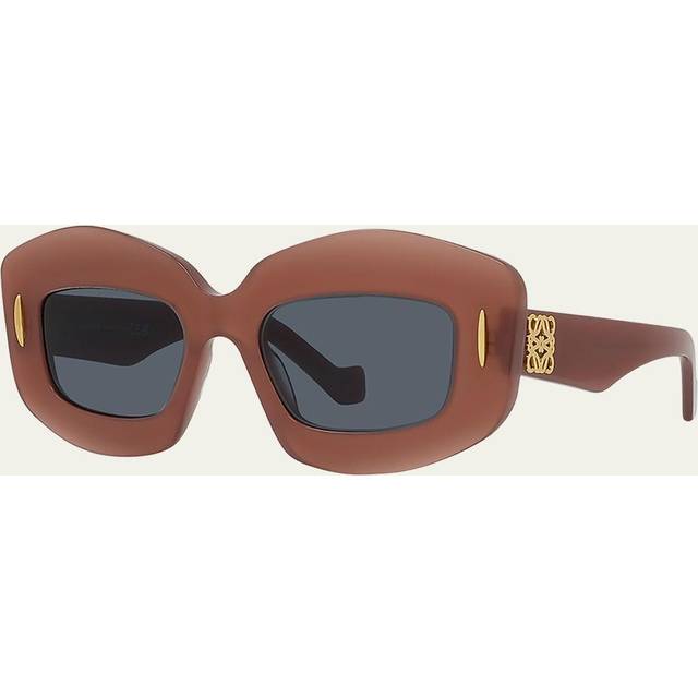 Loewe, Sunglasses, female, Pink, 49 MM, Rectangular Sunglasses with Golden Logo