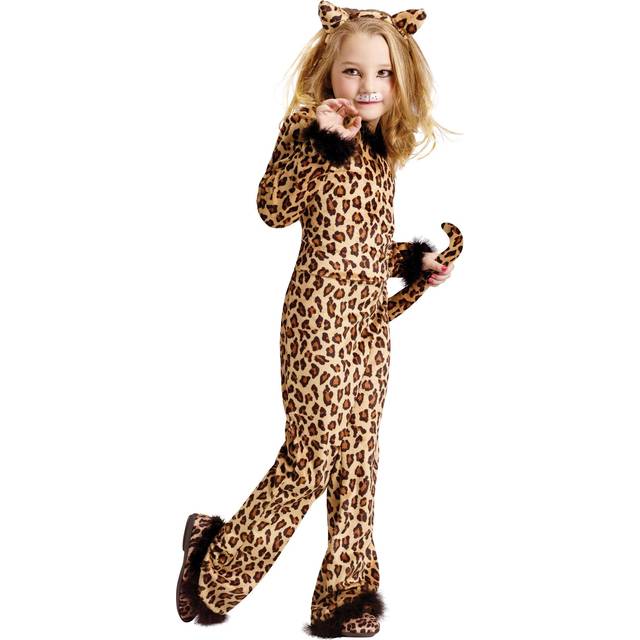 Girl's Pretty Leopard Costume | Kid's Animal Costumes - Black&#47;Beige (M)