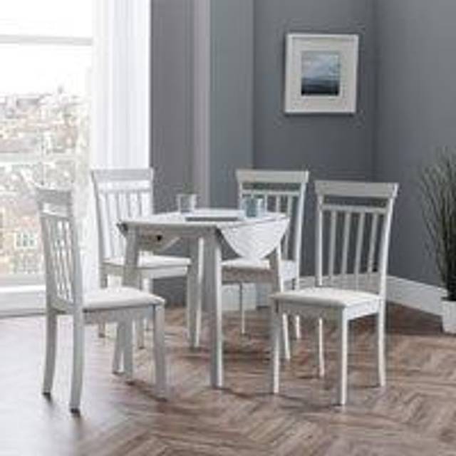 Julian Bowen Coast Dropleaf Table & 4 Chairs - Grey - Dining Table & 4 Chairs