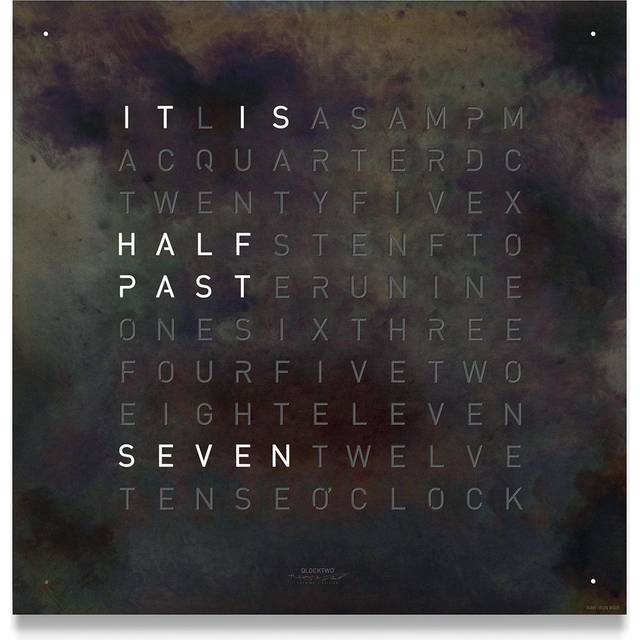 QLOCKTWO Earth 45 Creators Edition Raw Iron Wall Clock
