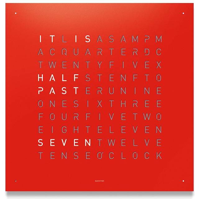 QLOCKTWO Earth 45 Red Pepper Wall Clock