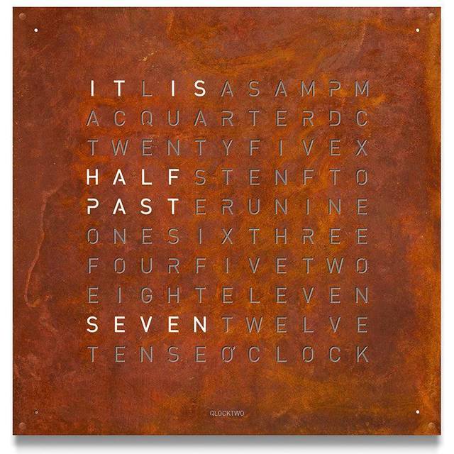 QLOCKTWO Earth 90 Creators Edition Rust Wall Clock
