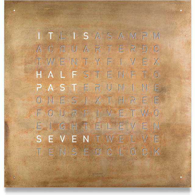 QLOCKTWO Earth 45 Creators Edition Silver & Gold Wall Clock