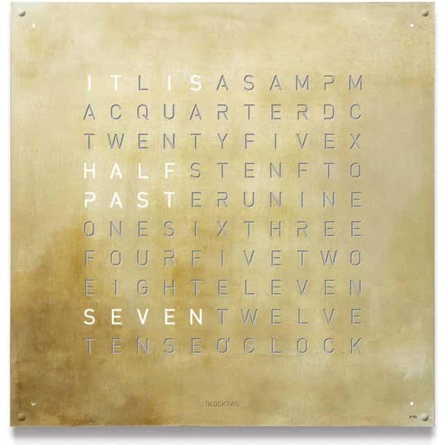 QLOCKTWO Earth 90 Creators Edition Silver & Gold Wall Clock