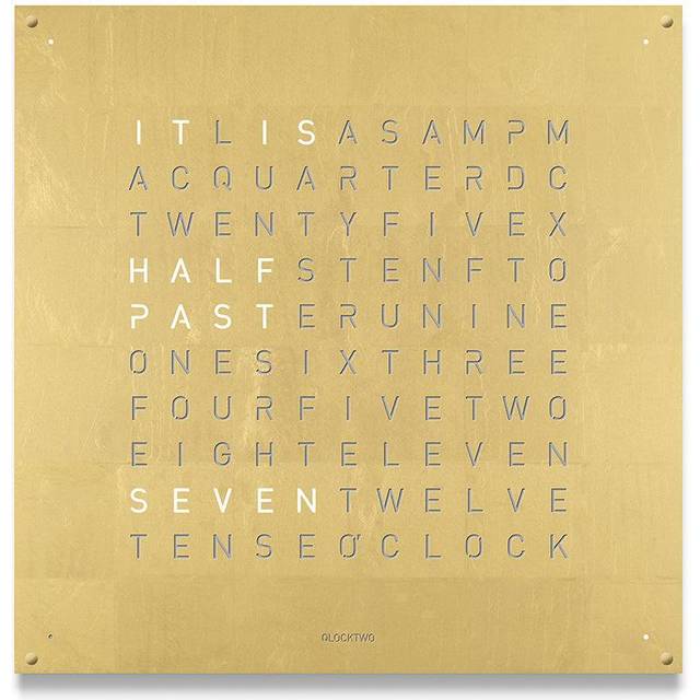 QLOCKTWO Earth 90 Creators Edition Gold Wall Clock