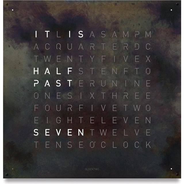 QLOCKTWO Earth 90 Creators Edition Raw Iron Wall Clock