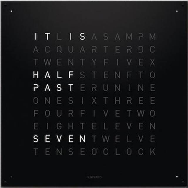 QLOCKTWO Earth 90 Black Pepper Wall Clock
