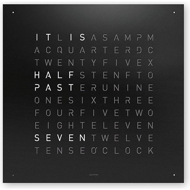 QLOCKTWO Earth 45 Black Pepper Wall Clock