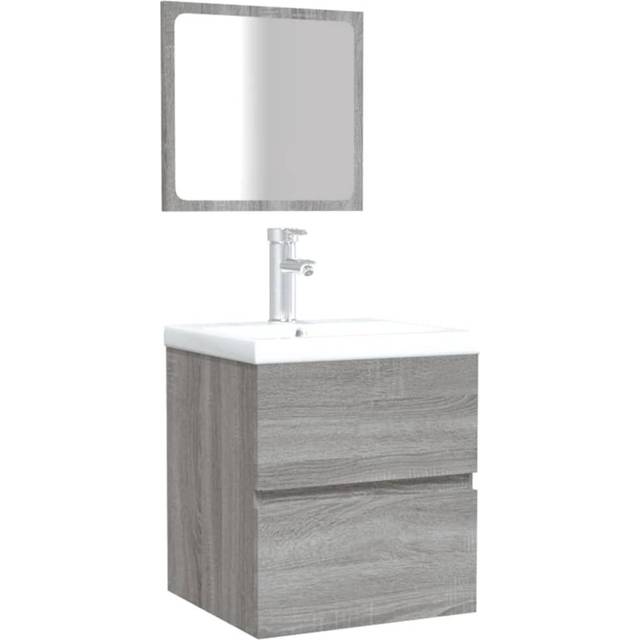 vidaXL Bathroom Cabinet with Mirror Grey Sonoma Engineered Wood