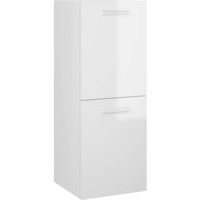 vidaXL Bathroom Cabinet High Gloss White 30x30x80 cm Engineered Wood