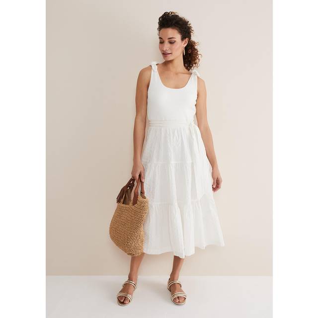 Phase Eight Women's Jennie Strappy Tiered Dress - White - 16