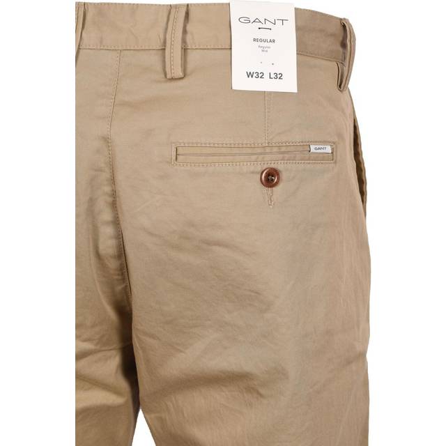 Men's GANT Mens Regular Fit Twill Chinos - Tan - Size: W36 l32