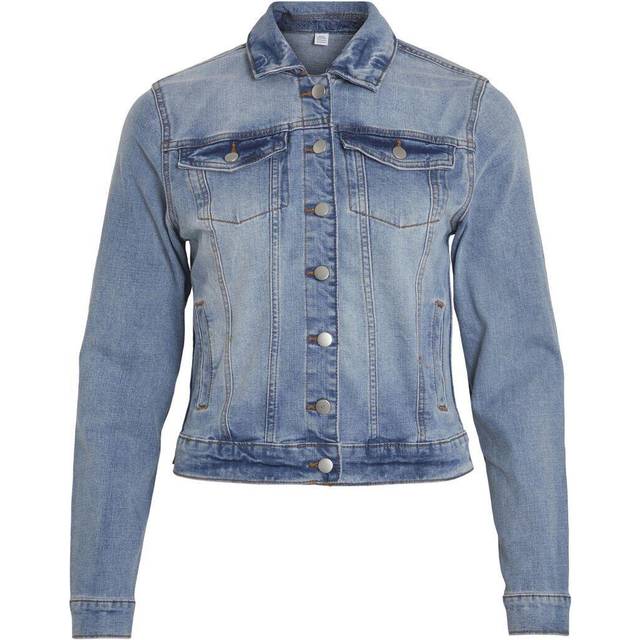 Vila Vishow New L/S denimjacka/Su-Noos jeansjacka, Ljusblå denim, XS