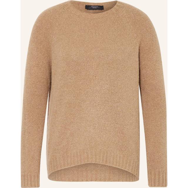 Max Mara, Sweatshirts, female, Brown, M, Knitted Sweatshirt with Round Neckline