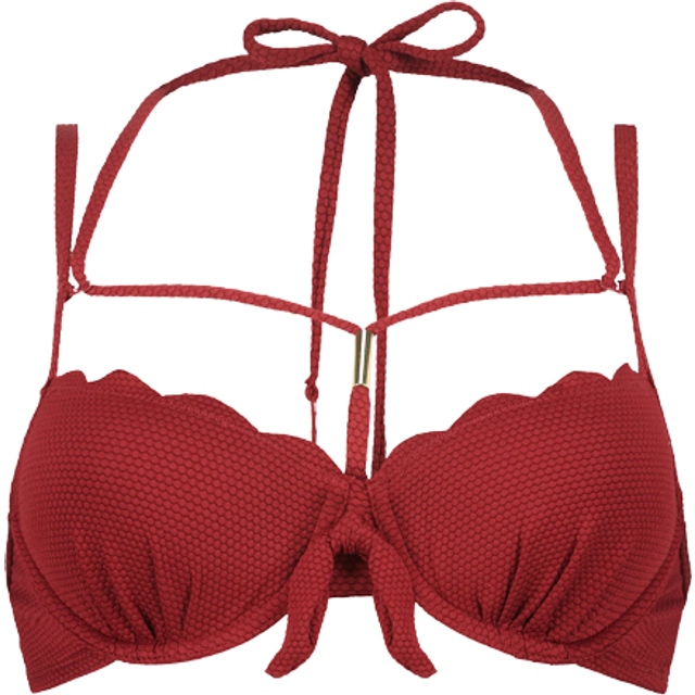 Hunkemöller Scallop Rio bikinitop med bygel, röd, Storlek: 70A, Kvinnor