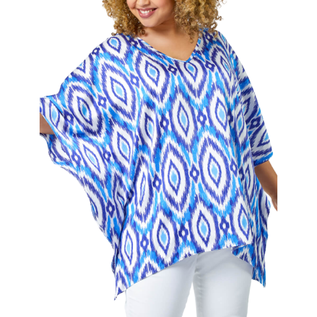 Curve abstract print relaxed top for women uk - ladies roman originals