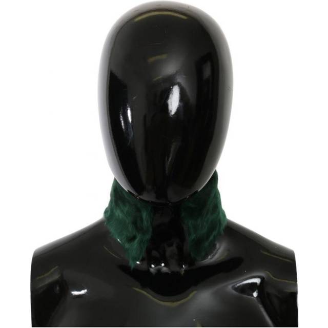 Dolce & Gabbana Green Fur Neck Collar Wrap Lambskin Scarf (OS)