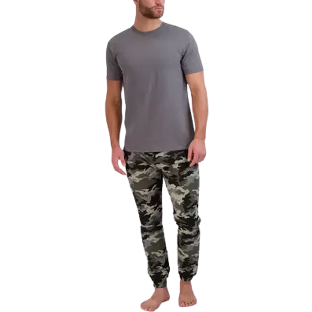 Hanes Men's French Terry Sleep Set - Grey Camo Xlarge (Xlarge)