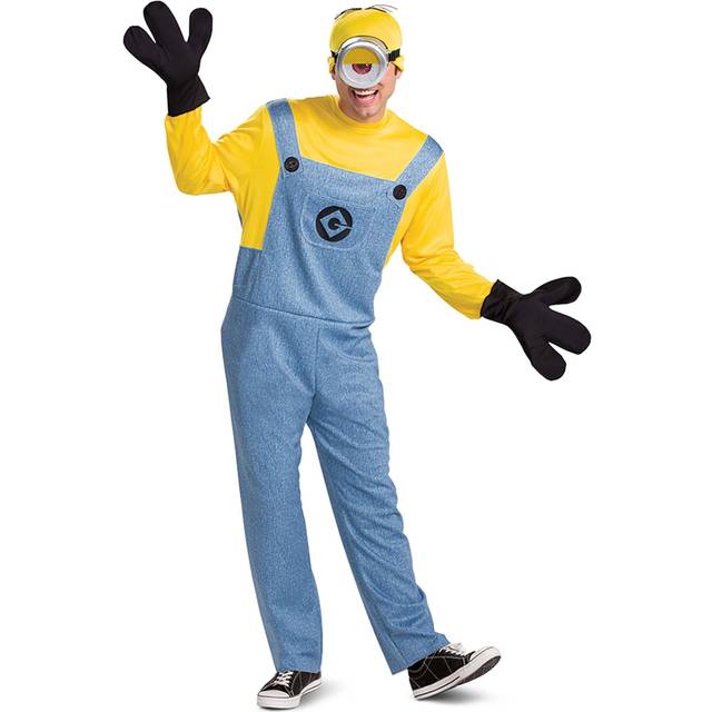 Deluxe Adult Minion Costume | Minion Costumes - Black&#47;Blue&#47;Yellow (M)