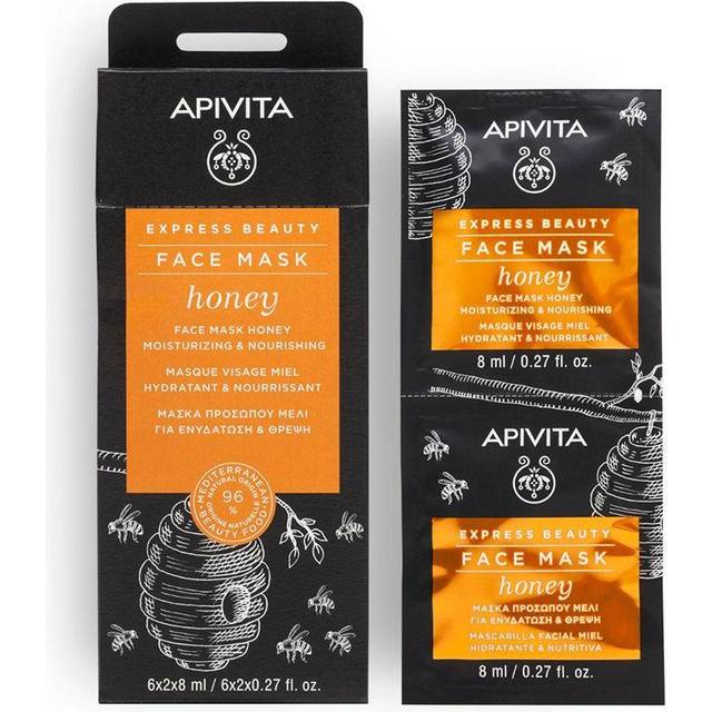 Apivita Express Beauty Honey Fugtende og nærende maske ansigt 2