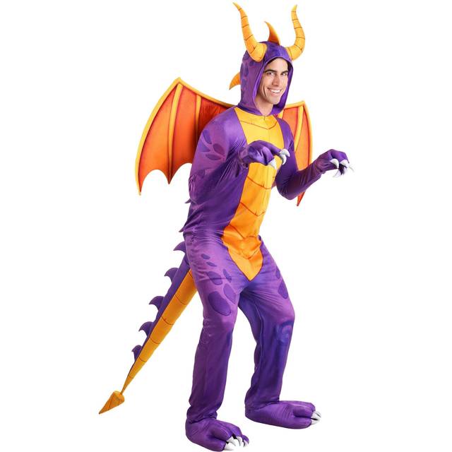 Spyro the Dragon Costume Jumpsuit for Adults - Orange&#47;Purple (XS)